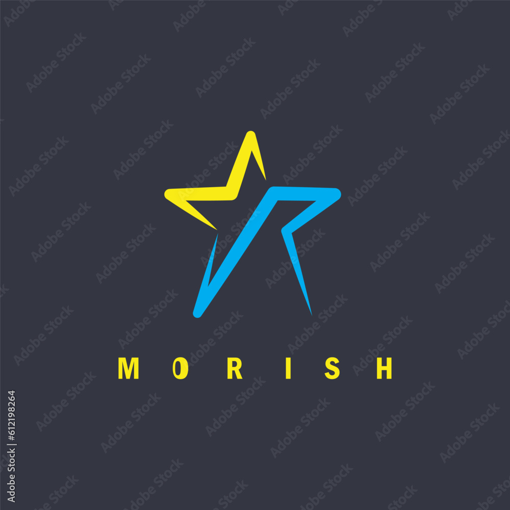 MR letter star icon vector concept design for branding web
