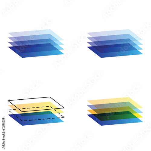 Layered paper isometric stacks set