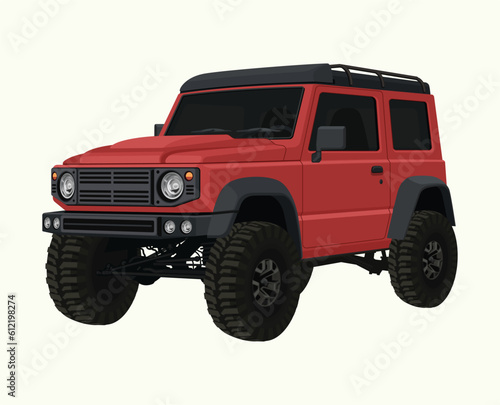 Offroad Car 4x4 Automotive Vehicle Vector Illustration