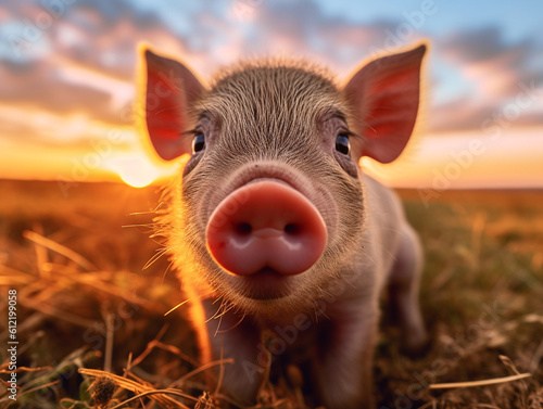 Close Up Pig Photography AI Generated