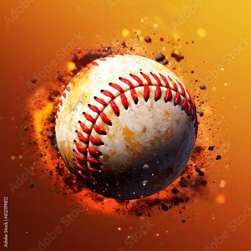 Gradient illustration of a flaming softball.ai generated