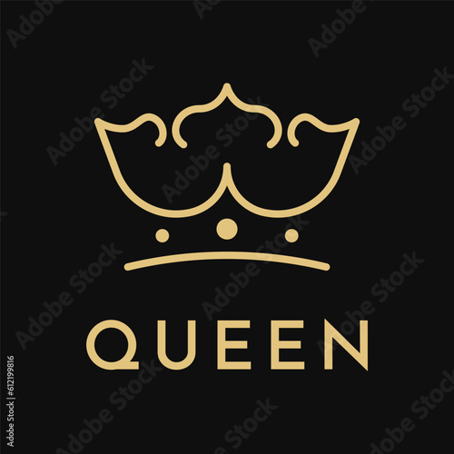 Illustration Vector Graphic Crown Line Art for Queen King Princess Royal Luxury Logo Design