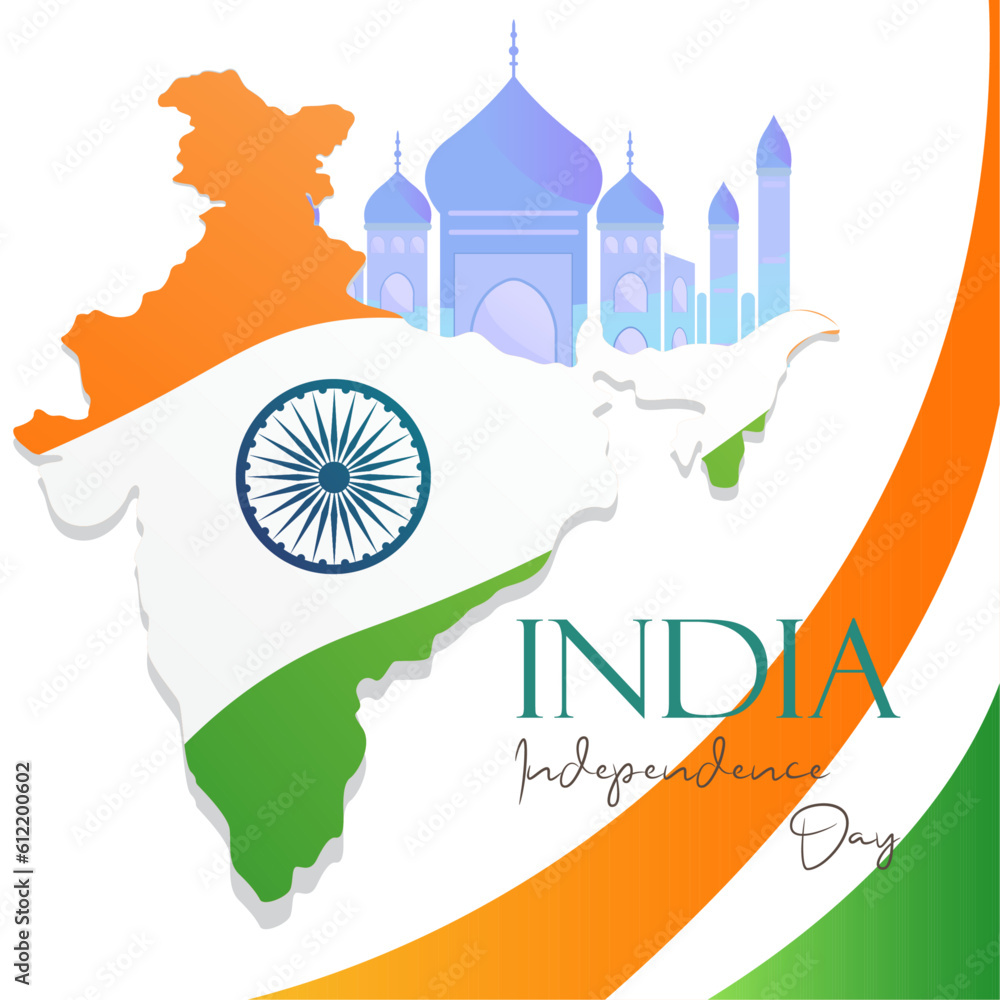 Indian independence day 2023 celebration illustration Stock Vector