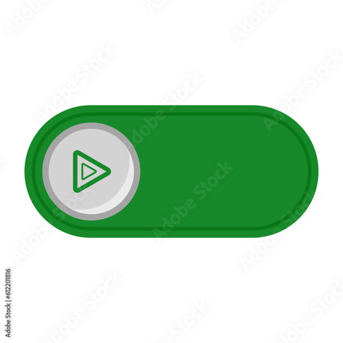 Slide Button In Green Color And Rounded Rectangle Shape
 photo