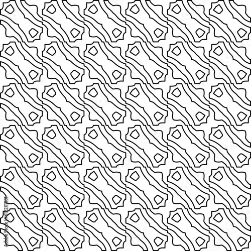 Stylish texture with figures from lines. Line art. Black and white pattern. Abstract background for web page, textures, card, poster, fabric, textile.