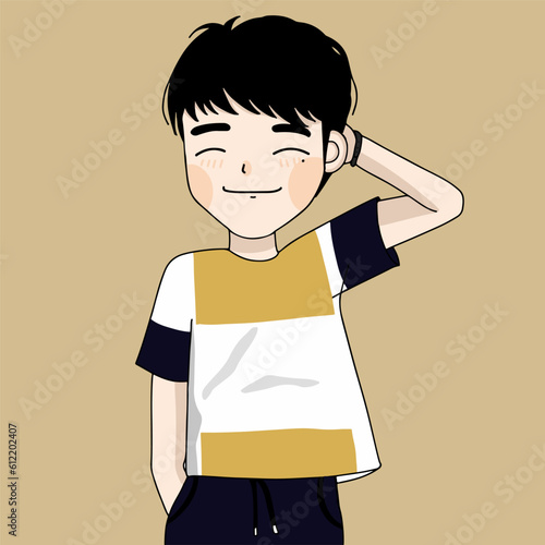 cute man is shy , shy guy