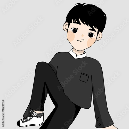 guy is sitting , man with confused face