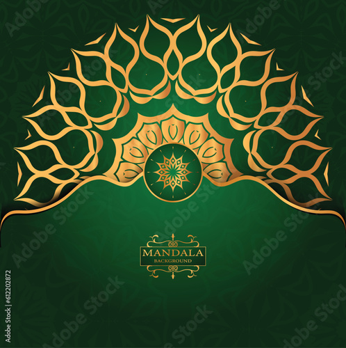 Vector golden color mandala art