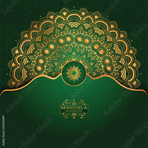 Vector golden color mandala art