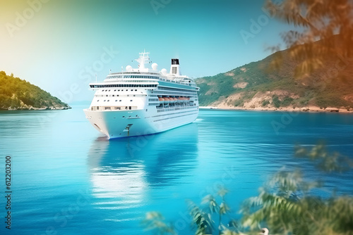 Serene Cruise Ship on Turquoise Ocean - Generative AI © Martin Lang