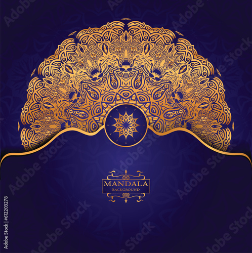 Vector golden color mandala art