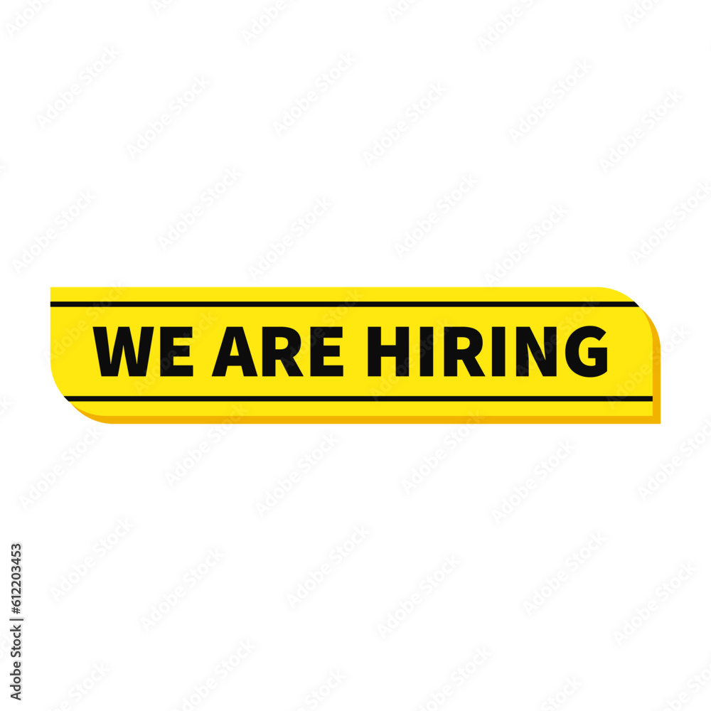 We Are Hiring In Yellow Color And Rectangle Shape With Black Line For Advertisement
We Are Hiring In Yellow Color And Rectangle Shape With Black Line For Advertisement