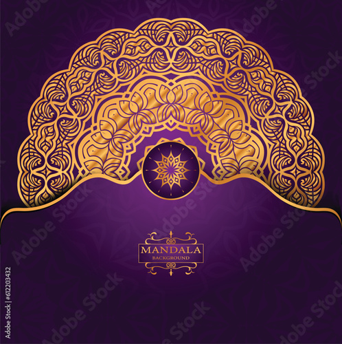 Vector golden color mandala art