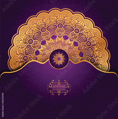 Vector golden color mandala art