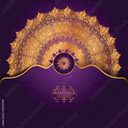 Vector golden color mandala art