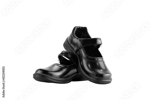Black girl student shoes isolated on white background with clipping path. Back to school concept