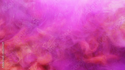 Color smoke texture. Paint water. Magic spell. Bright neon pink purple pigment fume mist cloud wave abstract art background.