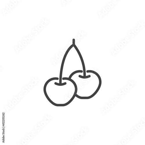 Cherry fruit line icon