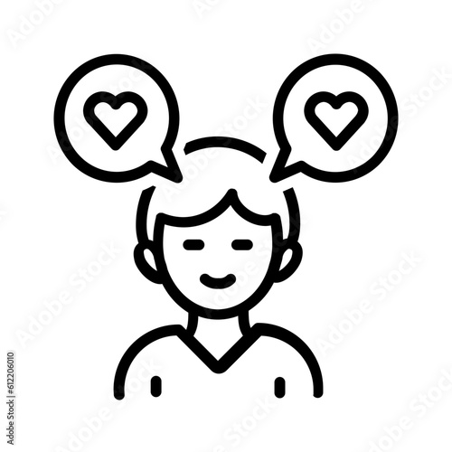 Black line icon for Compliment