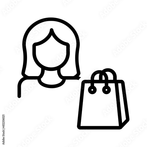 Black line icon for Customer