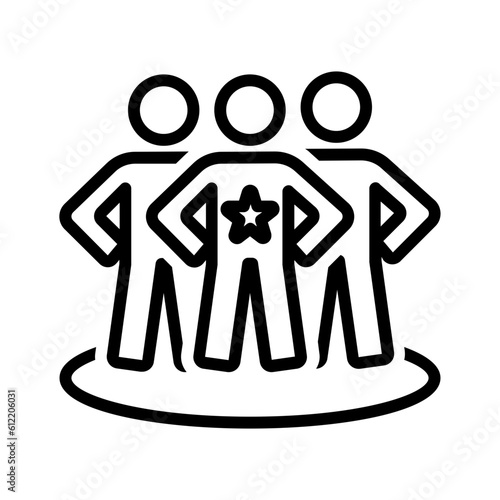 Black line icon for Leadman