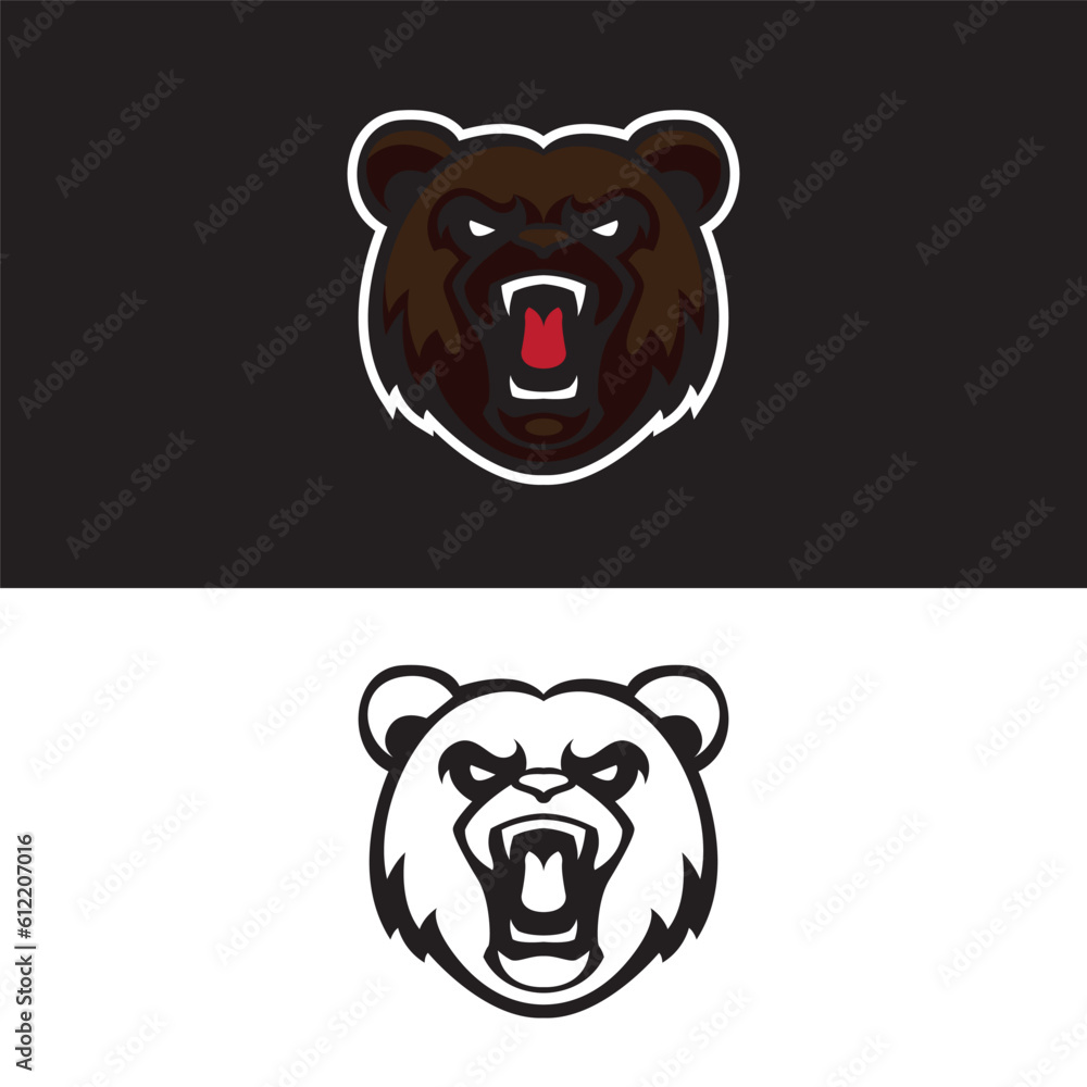Roar bear mascot logo Roar bear mascot logo