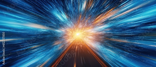 Hyper space speed multiverse abstract background Generative AI photo