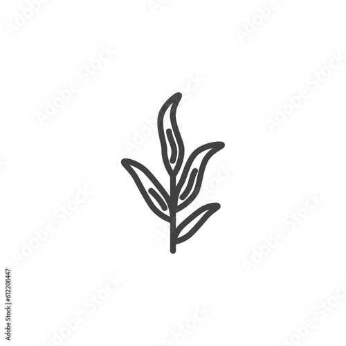 Tarragon leaf line icon