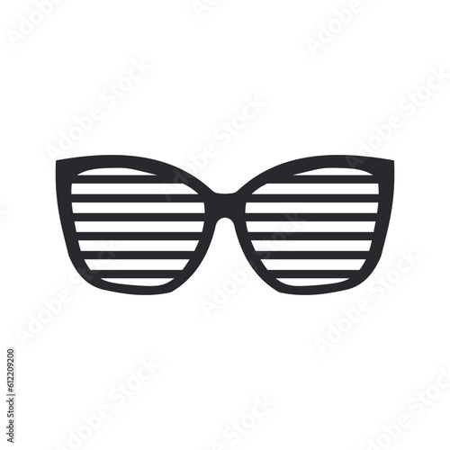 Black trendy retro glasses on a white background. Sunglasses stylish. Vector.