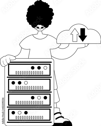 homosexual and waiter . confuse reposit typography . black and White transmit artwork. Trendy style, Vector Illustration