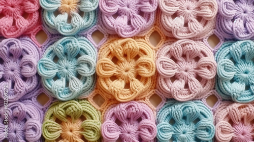 knitted flowers background