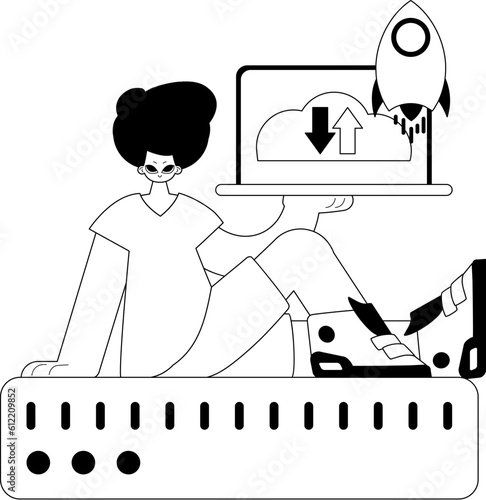 homosexual and waiter . confuse reposit typography . Black and White transmit artwork. Trendy style, Vector Illustration