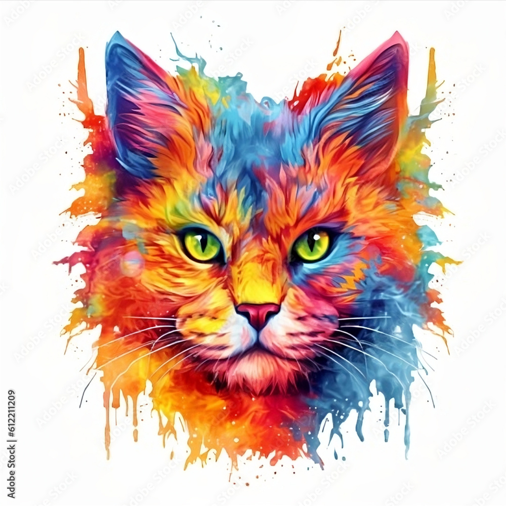 The colorful cat with a cool face