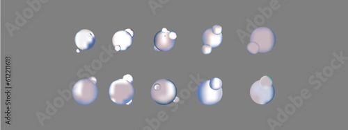 Vector 3D bubble with transparent background made only of white