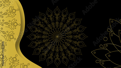 Luxury mandala background with golden arabesque pattern arabic islamic east style.