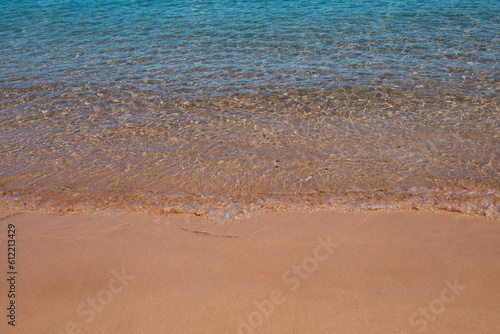 Tropical beach with sea sand on summer vacation.