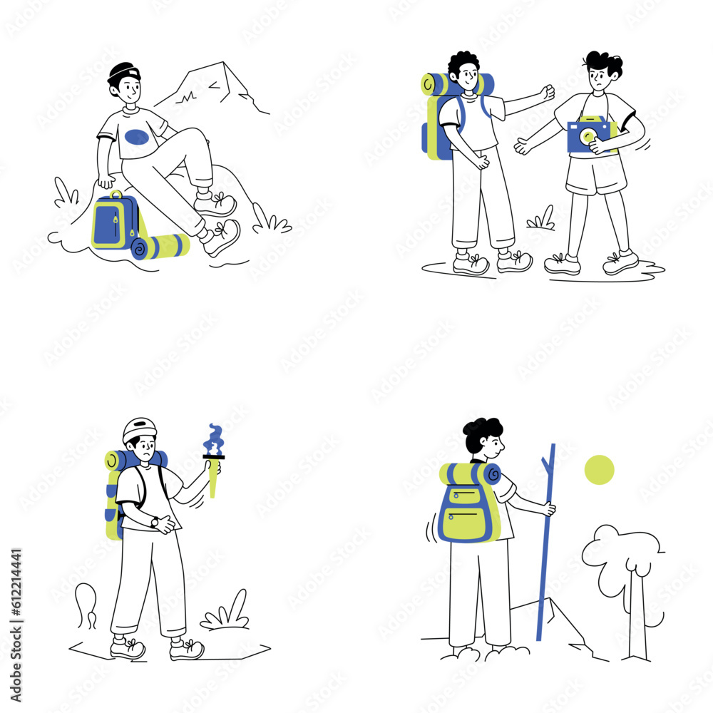 Set of Travellers Line Illustrations
Set of Travellers Line Illustrations