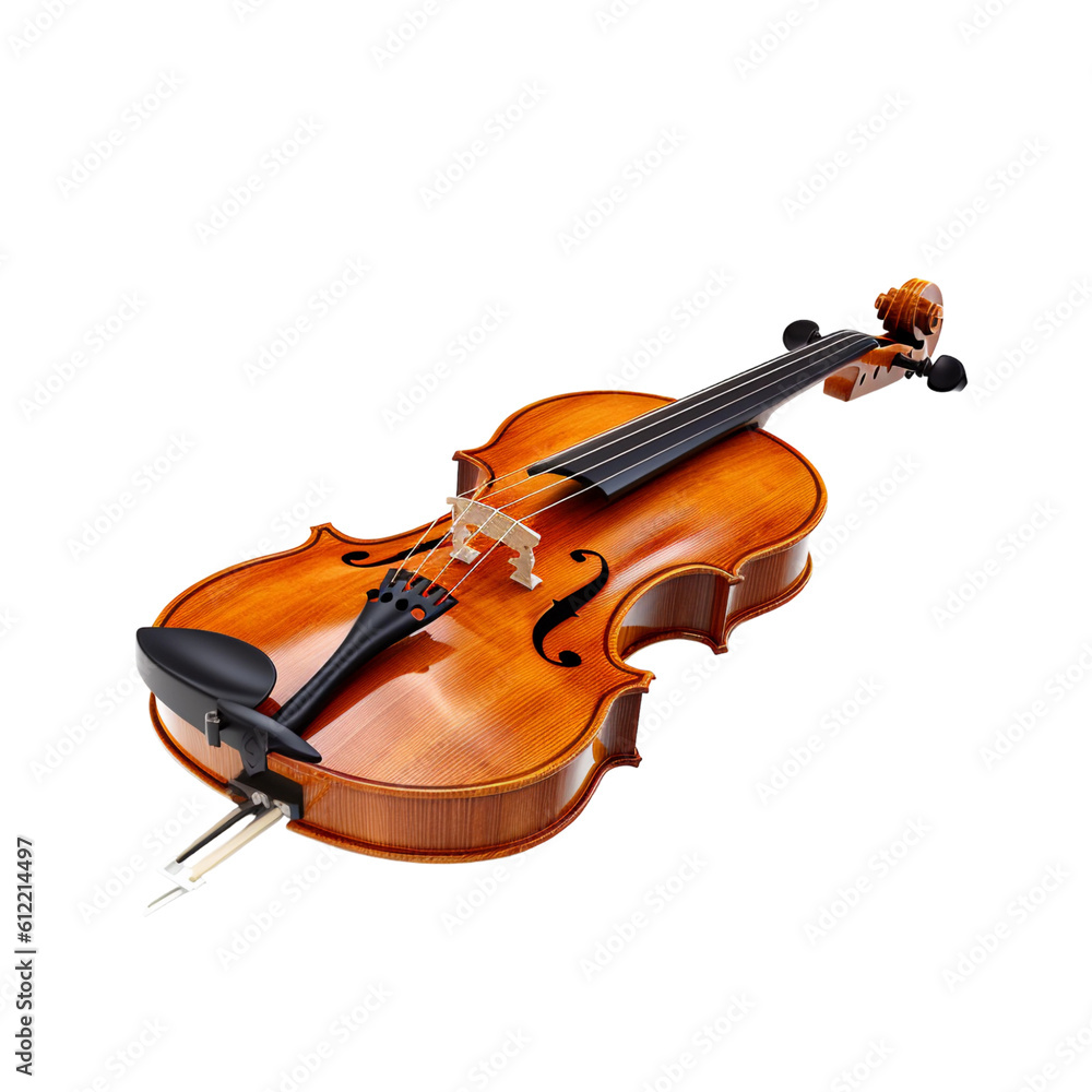 Fototapeta premium violin isolated on white, generative ai