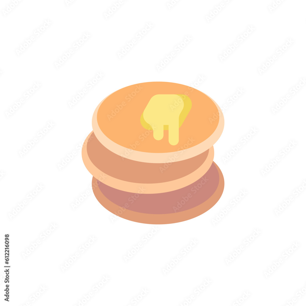 Pancakes with butter flat icon Pancakes with butter flat icon