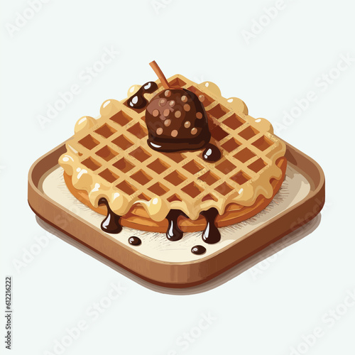 vector cute waffles cartoon style