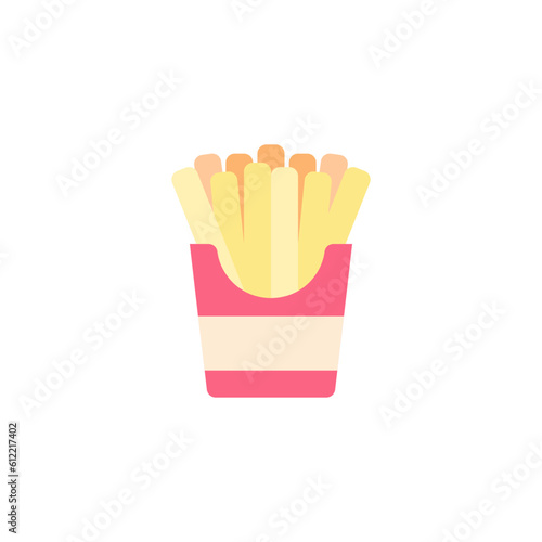 French fries box flat icon