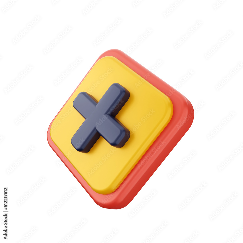 Obraz premium 3d caution warning danger alert sing icon illustration render