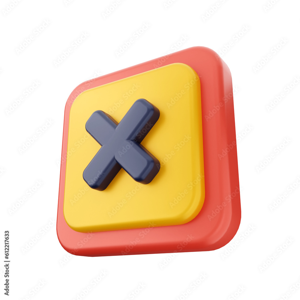 Fototapeta premium 3d caution warning danger alert sing icon illustration render