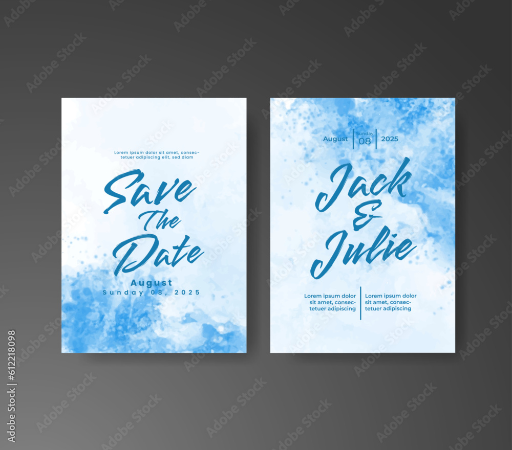 Wedding invitation with abstract watercolor background Wedding invitation with abstract watercolor background