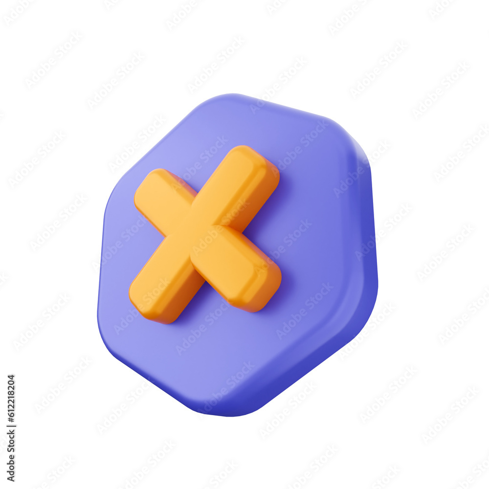 Obraz premium 3d caution warning danger alert sing icon illustration render