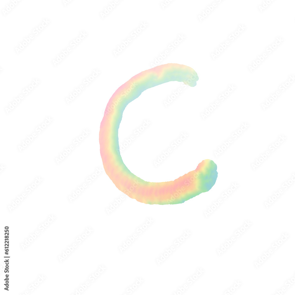 The English alphabet c is written in beautiful colors. The English alphabet c is written in beautiful colors.