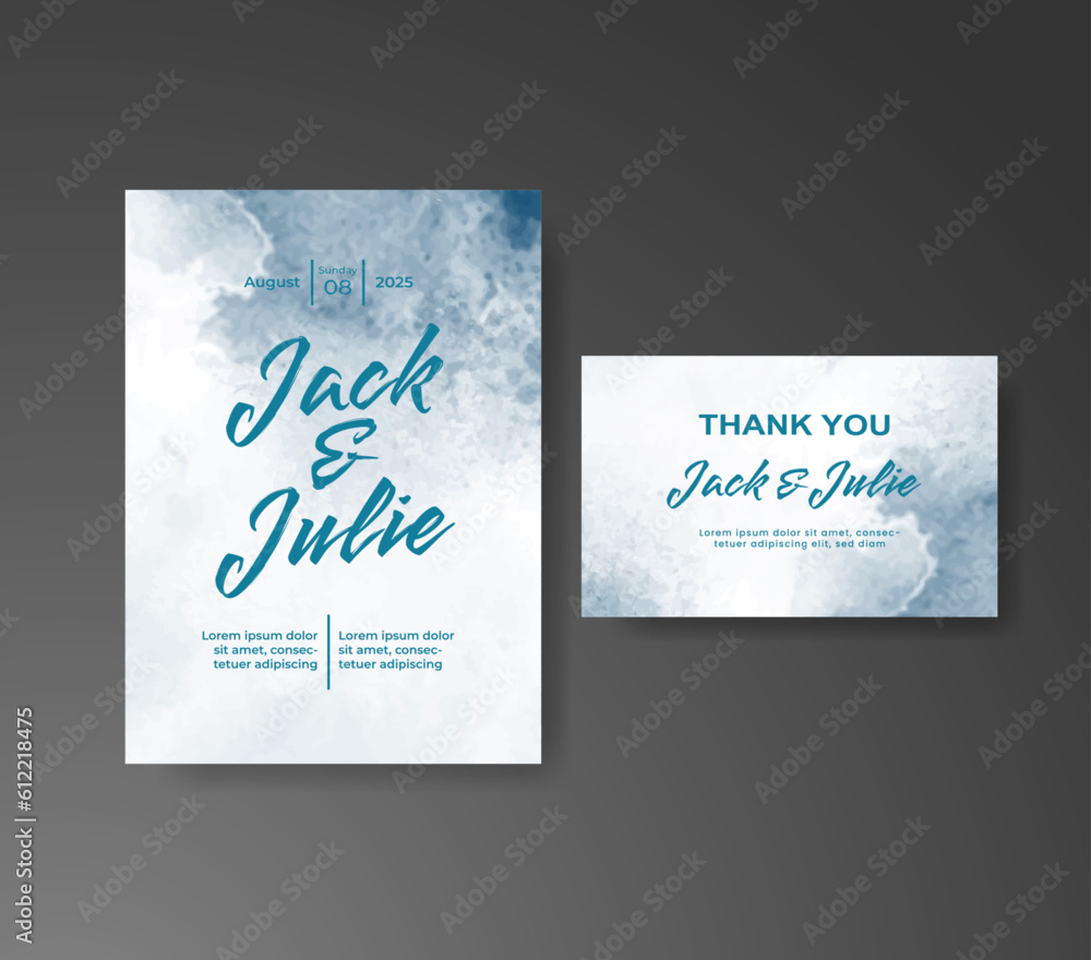 Wedding invitation with abstract watercolor background Wedding invitation with abstract watercolor background