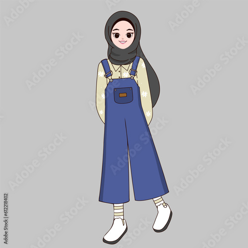 hijab girl is standing , muslim girl standing