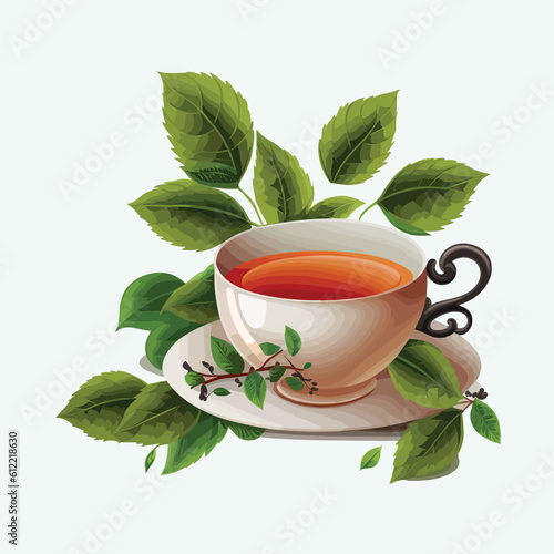 vector cute tea cartoon style