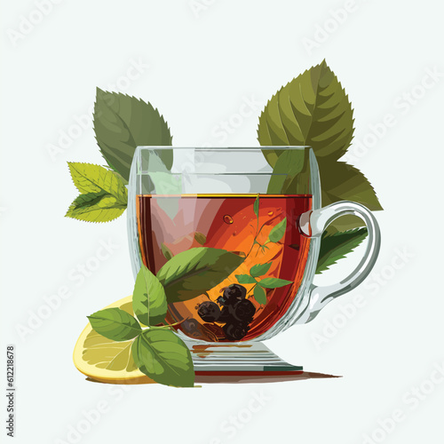 vector cute tea cartoon style